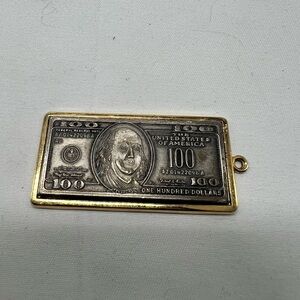 One hundred dollar bill charm/pendant
